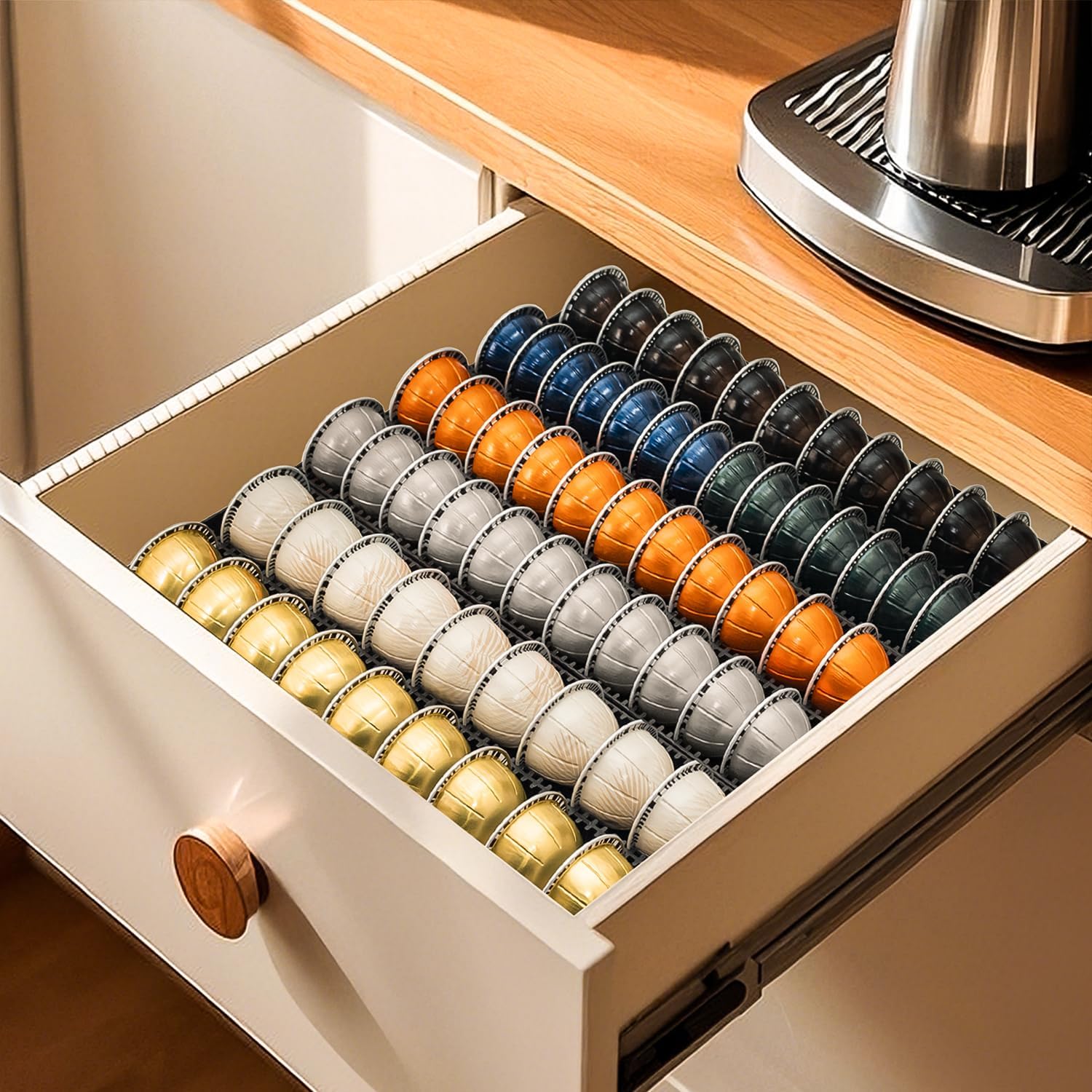 Coffee Pod Storage Holder Drawer Insert for Counter Compatible with Nespresso Vertuoline Capsules, Nespresso Pod Holder for Nespresso Vertuo for Home, Office, Coffee Station (3 Packs)