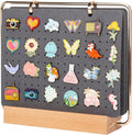 PACMAXI Display Organizers, Brooch Holder, Enamel Pin Pages for Store 180+ Pins, Collection Storage Calendar Wooden Stand With 6 Pages (Not Include Any Accessories) (Grey)