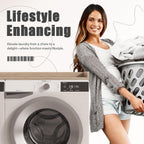 Washer Dryer Countertop, Laundry Countertop with Edge Rails - 27.5" x 54" Melamine Finish for Laundry Room Organization (Eucalyptus)