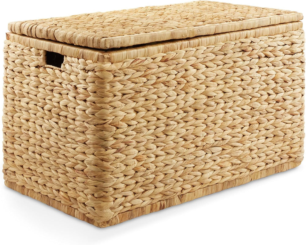 Casafield 30" Storage Chest with Lid, Handles, and Safety Hinge - Natura...