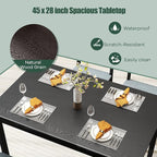 NAFORT Kitchen Table Set for 4, Mid-Century Modern Dining Table and Chairs Set of 4, Farmhouse Dinner Set w/ 4 Upholstered Chairs, Rubber Wood Dinette Set for Kitchen& Dining Room, Restaurant