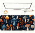 Mushroom Forest Mouse Pad – Large Extended Desk Mat 35.43 x 15.75 in – Autumn Woodland Fungi Illustration, Waterproof Surface, Non-Slip Rubber Base, Keyboard & Mouse Pad for Nature Lovers