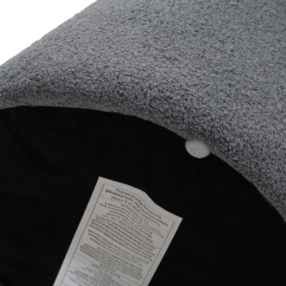 Mushroom Ottoman, 18” Boucle Foot Stool for Living Room & Bedroom, Cute V...