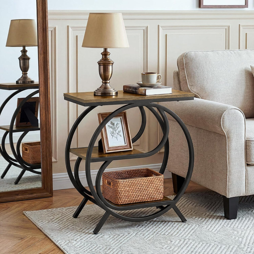 Tribesigns 3-Tier End Table, Industrial Side Table for Living Room, Small Rec...
