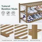 Smiry Shoe Rack, 6 Tier Thick Bamboo Shoe Organizer, Stackable Free Standing Wooden Shoe Storage Shelf for Closet, Entryway, Front Door Entrance, Walnut