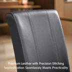 CHUN YI Dining Chairs Set of 8, Faux Leather Dining Room Chairs, High Back Upholstered Parsons Chairs for Dining Room Kitchen Side Chair with Sturdy Wood Legs, Grey