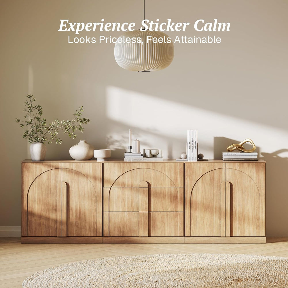 BELLEZE 3-Piece Modular Sideboard Cabinet Set Freely Configurable, Modern Woo...