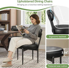 Upholstered Dining Chairs Set of 4, PU Leather Dining Room Chairs with Sturdy Metal Legs, Kitchen Chairs for Dining Room/Kitchen/Restaurant/Hotel, Modern Style, Black