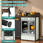 YITAHOME Kitchen Microwave Stand Bakers Rack with Shelf, 55" Large Kitchen Storage Shelf with Rolling Wheeled Storage Baskets/Hooks, Coffee Bar Table Station with Dining Room, Retro Brown