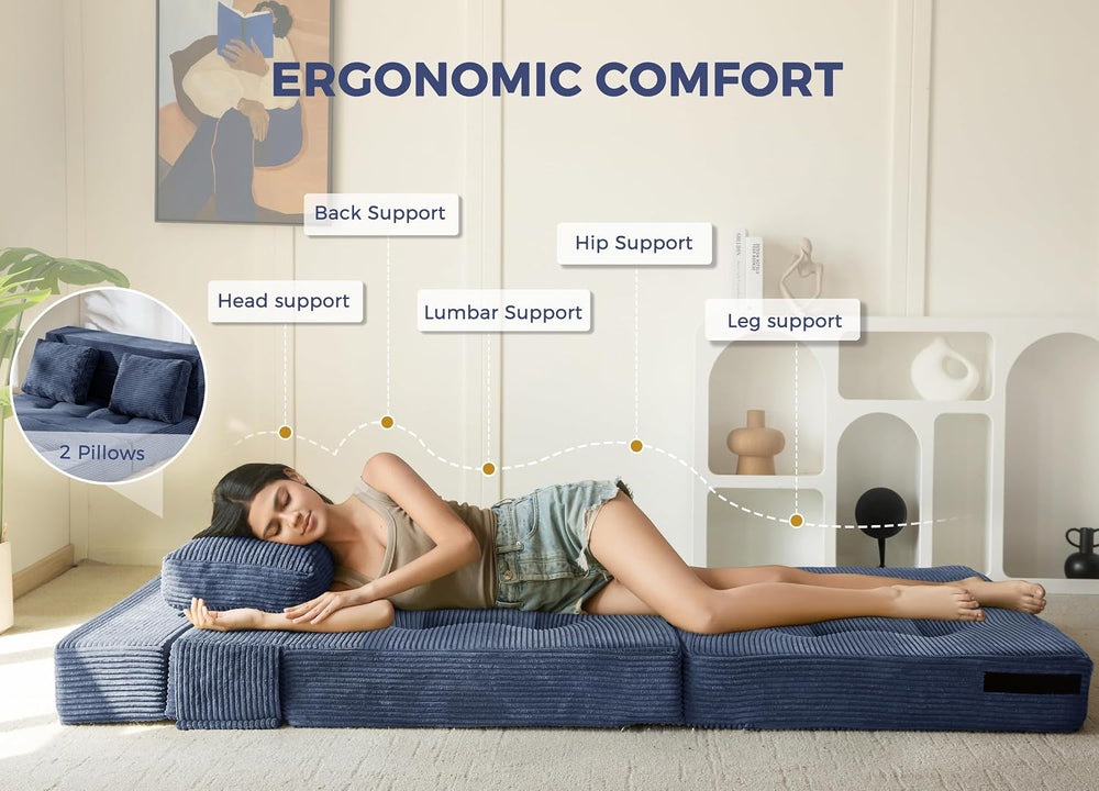 MAXYOYO Convertible Sofa Bed, Fold Out Sofa Couch with Pillow for Adults | Lo...