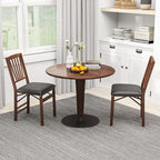 Giantex Folding Dining Chairs Set of 4, Foldable Wood Kitchen Chairs with Padded Seat, Solid Wood Frame, Max Load 400 Lbs, No Assembly Easy to Store Wooden Dining Chairs for Apartment, Small Space