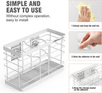Hair Tool Organizer, Curling iron stands, Bathroom Organizer Basket Hair Supplies Organizer Storage Hair Dryer Holder- Wall Mount No Drilling