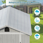 Greesum 4x6FT Plastic Outdoor Storage Shed with Floor, Resin Storaged Sheds with Lockable Door, All Weather Durable Tool Shed with Window and Vent, for Garden, Backyard, Patio, Light Gray
