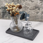 FREELOVE Concrete Decorative Trays for Perfume Cosmetic Bottles Jewelry Jar Candle, Cement Serving Tray for Bathroom Vanity Counter Coffee Table Toilet Tank (Dark-Grey, Rectangle 5.3''X11'')