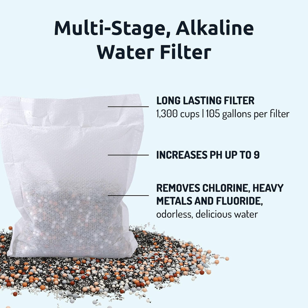 Invigorated Water Alkaline Water Filter Pitcher, Stainless Steel, 8-Cups