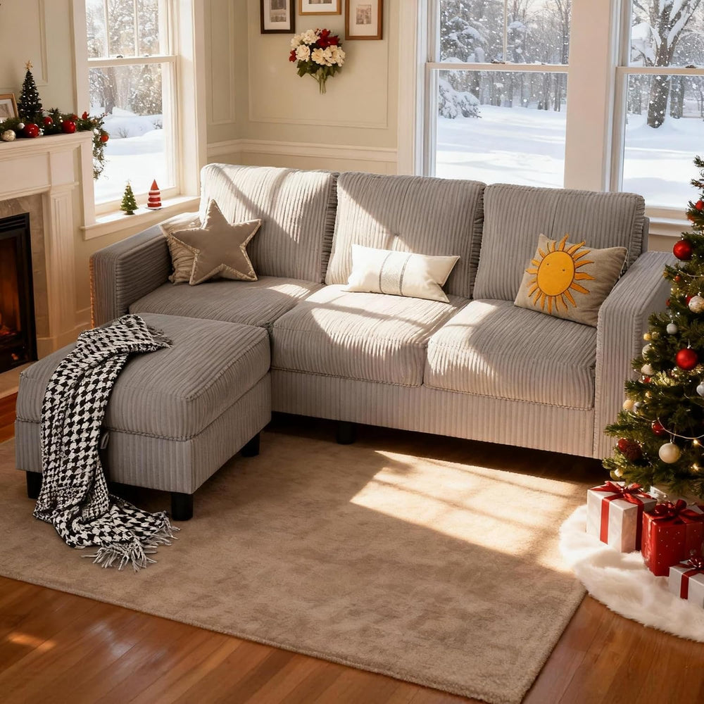 SUNLEI Convertible Sectional Sofa for Small Spaces, L Shaped Modular Sofa wit...