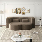 2 in 1 Convertible Folding Sofa Bed, Plush Corduroy Lazy Lounge Sofabed, Foam Folding Floor Sofa Bed, 78" Full Size Memory Foam Couch for Living Room Guestroom, No Assembly Required Sofabed (Coffee )