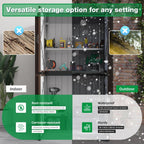AECOJOY Outdoor Storage Cabinet Waterproof with Shelves, Large Brown Lockable Outdoor Cabinet, Tall Vertical Storage Cabinet Shed Weatherproof Outdoor Cabinets Garden Sheds & Outdoor Storage Clearance