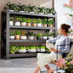 69"Wide Garage Shelving 5000LBS Heavy Duty Storage Shelves, 4 Tier Metal Shelving Unit,Adjustable Heavy Duty Shelving for Garage, Basement, Warehouse, Storage Room, 69" W x 24" D x 64" H Black