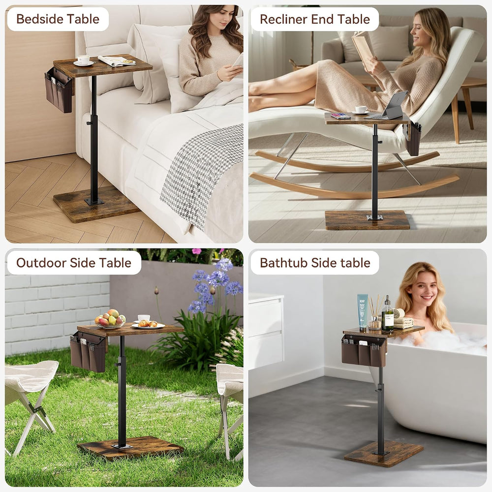 Vagusicc Sofa Armrest Tray Table for Couch, 360° Swivel Height Adjustable TV ...