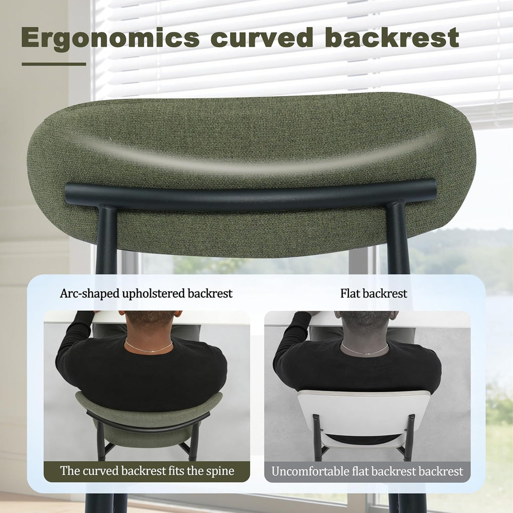 FREKEN Modern Upholstered Dining Chairs Set of 4, Mid-Century Metal Frame Lin...