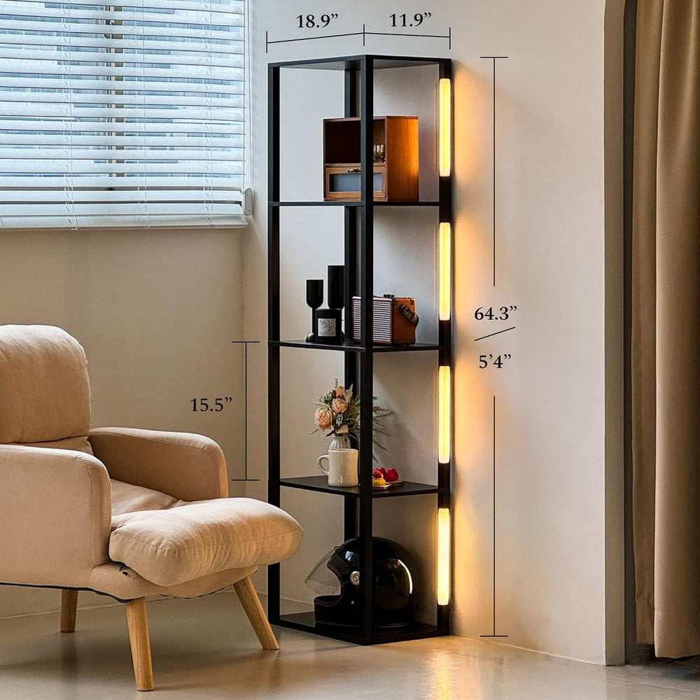 FENLO Fina - Floor Lamp with Shelves, Modern Shelf Floor Lamps for Living Roo...