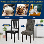 Chair Covers, Dining Room Chair Covers, Stretch Kitchen Chair Covers/Dining Room Chair Covers Set of 4, Removable Washable Dining Chair Slipcovers for Home, Hotel, Banquet, Hemp Coffee Pattern