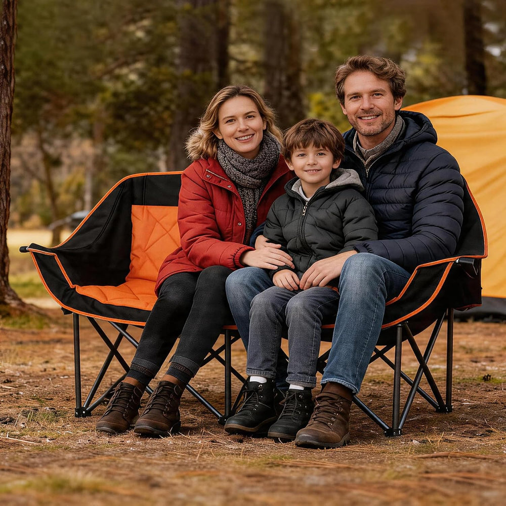 Romswi Double Camping Chair,2 Person Camping Chair Oversized Folding Loveseat...