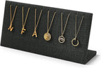 Leather Necklace Display Stand with Hooks for Jewelry Storage Display (Black)
