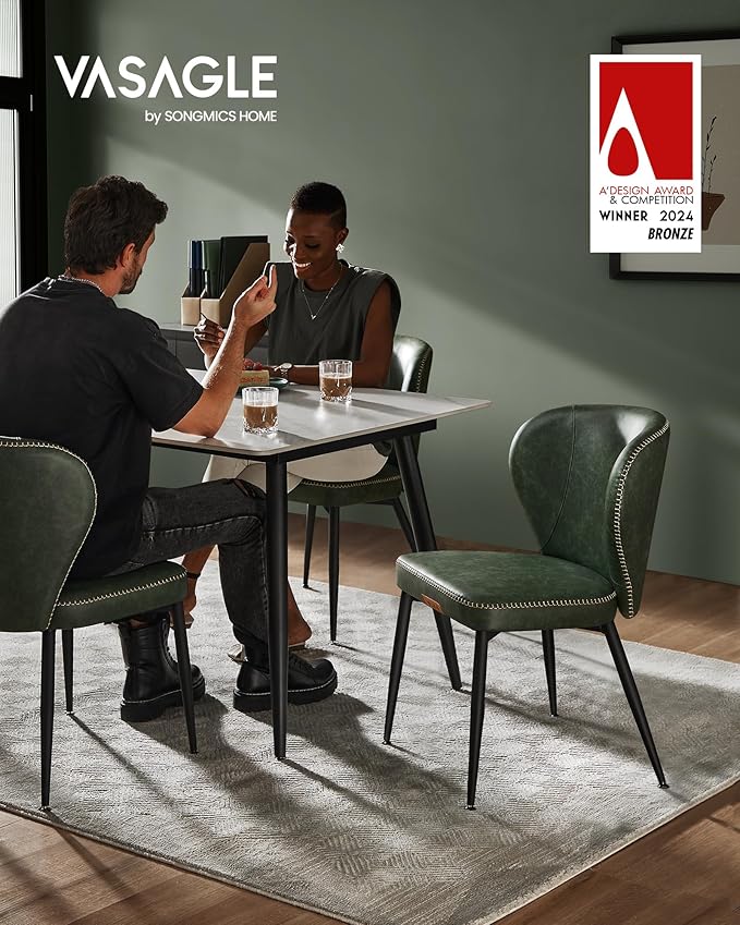 VASAGLE EKHO Collection - Dining Chairs Set of 2, Upholstered Kitchen Chairs,...