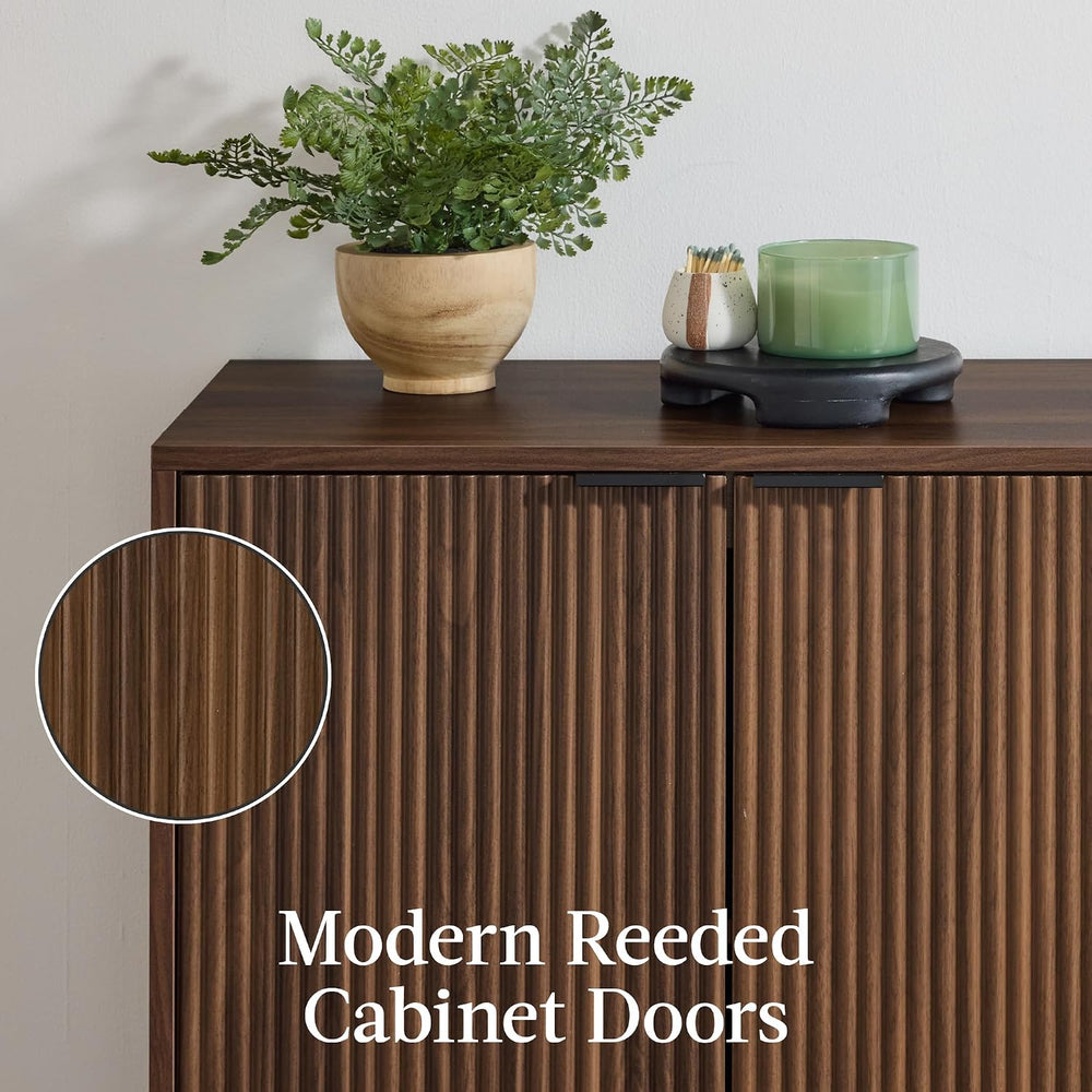 Best Choice Products 55" Modern 4-Door Sideboard Storage Cabinet, Buffet...