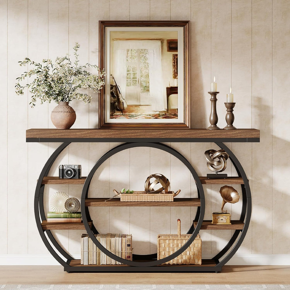 Tribesigns 47" Console Table for Living Room, 5-Tier Industrial Entryway...