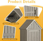 Storage Shed Outdoor,Waterproof Resin Garden Tool Shed, Heavy-Duty Weather-Resistant Cabinet for Patio, Backyard, or Garage (Grey)