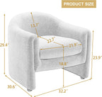 Accent Chair, Modern Boucle Fabric Armchair for Living Room, Comfy Upholstered Reading Single Sofa Chair for Bedroom (Boucle Dark Grey, Set of 1)