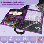 Dance Garment Bags for Dancers, 40" Garment Bags for Hanging Clothes with 3 Clear Zipper Pockets, Cheer Uniform Garment Bag for Suits, Travel & Sports Jersey, Cheer Uniform (Purple, 1Pack 40")