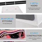 10-Tier Hanging Shoe Organizer with Side Mesh Pockets, White | Hanging Organizer & Storage for Wardrobe,Dorm,Bedroom, Space Saving Shoe Rack Hanger, Foldable Clothes Shelf with Sturdy Hook