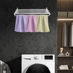 Wall Mounted Laundry Drying Rack, Retractable Clothes Drying Rack with Stable Base, Stretching Back, Forth, Left, Right, Folding Clothing Collapsible for Clothes Hanging
