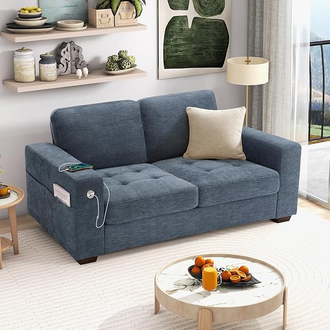 Hanherry 70" Loveseat Sofa for Living Room, Modern Comfy Couch with Medi...