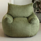 Green Corduroy Bean Bags Chairs for Adults, Big Ultra Soft Beanbag Sofa | 30 lbs Filler Foam| Armrests & Back Support| Vacuum-Compressed| For Reading, Gaming, Bedroom, Living Room, Dorm| For teens