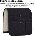 Teniux Remote Control Holder Armchair Caddy for Recliner Couch, Non-Slip Armrest Organizer with 5 Pockets for Magazine, Tablet, Phone, iPad