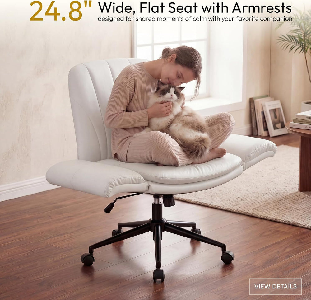 Dowinx Criss Cross Chair with Five-Level Adjustable Arms and Wheels - Comfort...