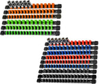 Socket Organizer Drive ABS Tools - Socket Holder, Premium Quality 15 Pieces Socket Holders Kit 1/4-Inch x 80 Clips, 3/8-Inch x 75 Clips, 1/2-Inch x 60 Clips（15PC,Mix-color)