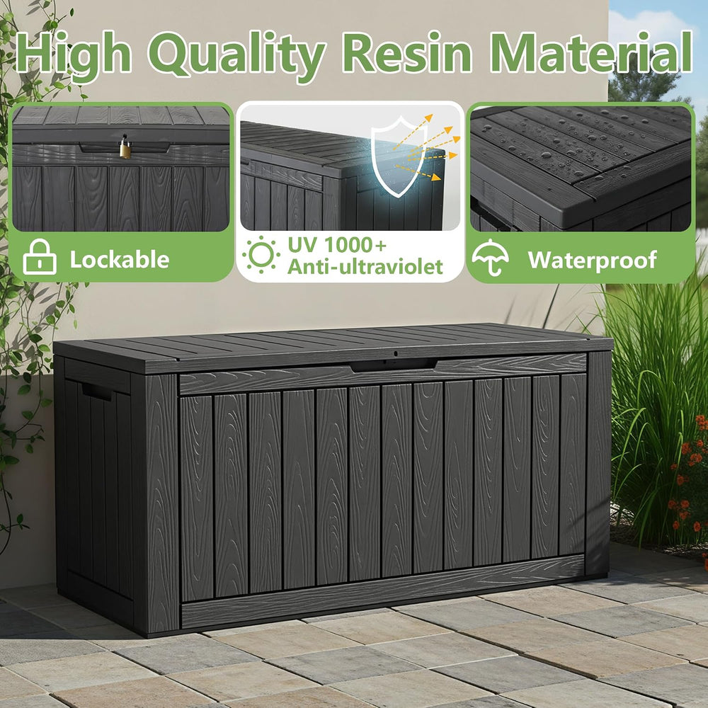 KAMABOKO Outdoor Storage Box, 150 Gallon Deck Box Outdoor Waterproof
