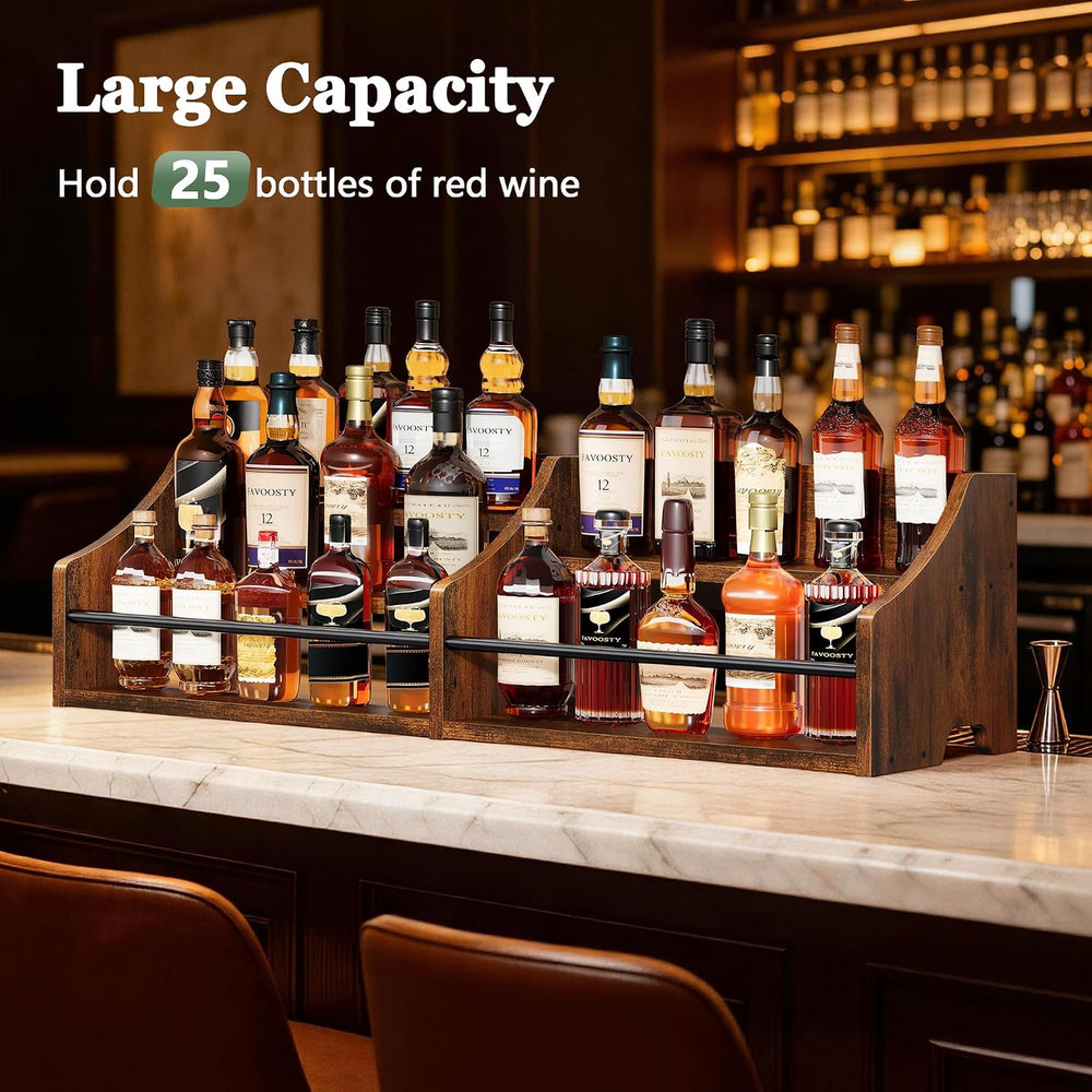 FAVOOSTY 5 Tier Countertop Liquor Bottle Display Shelf Organizer, Retro Table...