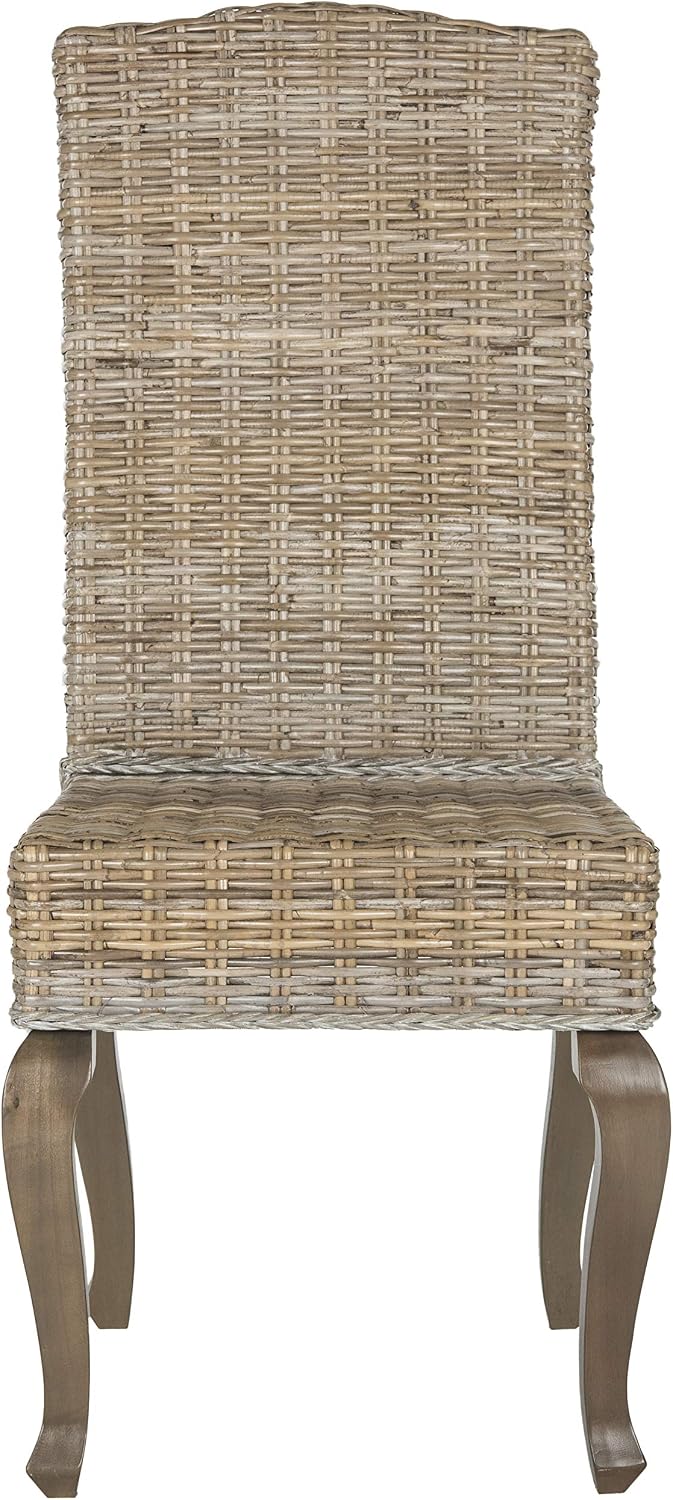 SAFAVIEH Milos Wood Dining Chair Set of 2, 18" Seat Grey SEA8018A