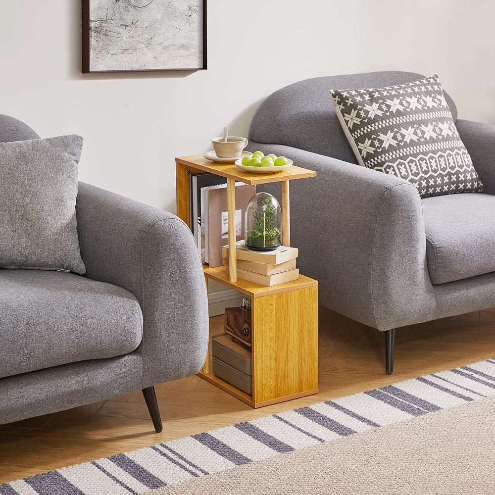 Aibiju 3-Tiered S-Shaped Side Table for Small Spaces, Freestanding Side Table...