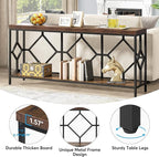 Tribesigns 71 Inch Extra Long Sofa Table, Narrow Long Sofa Console Tables Behind Couch Table with Open Storage Shelf