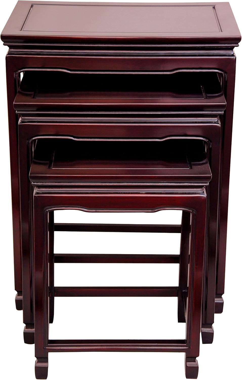Red Lantern Rosewood Nesting Tables - Rosewood