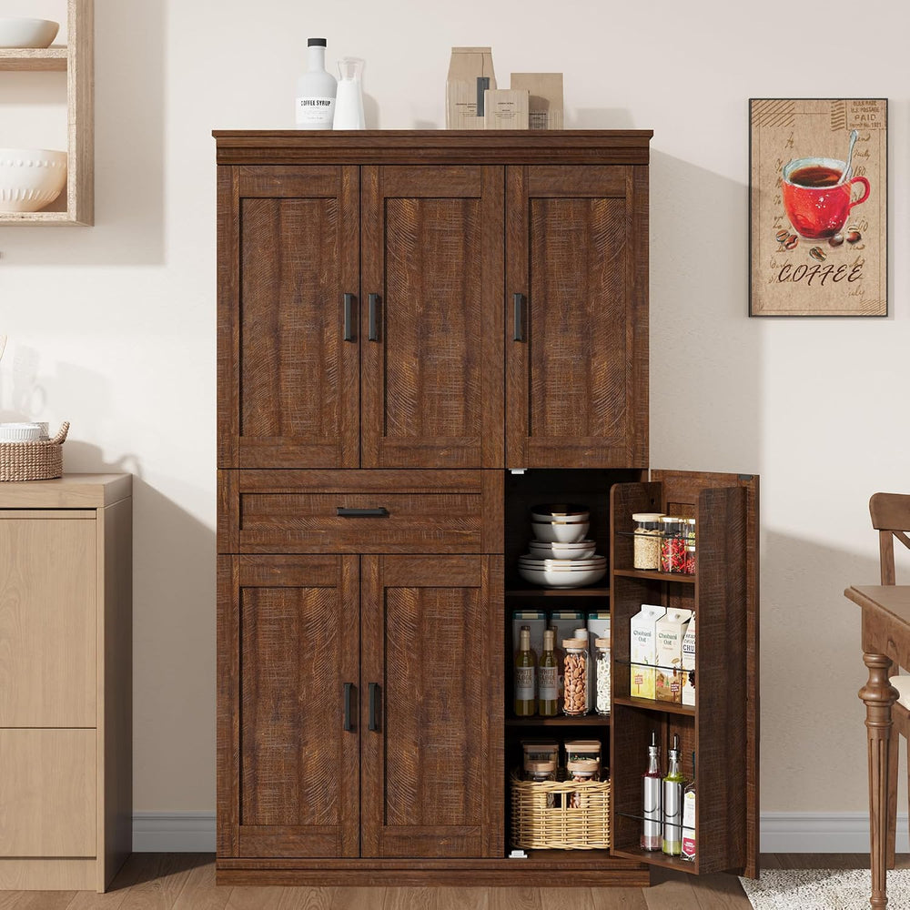Garvee 70" Tall Kitchen Pantry Storage Cabinet,Modern Kitchen Hutch Cabi...