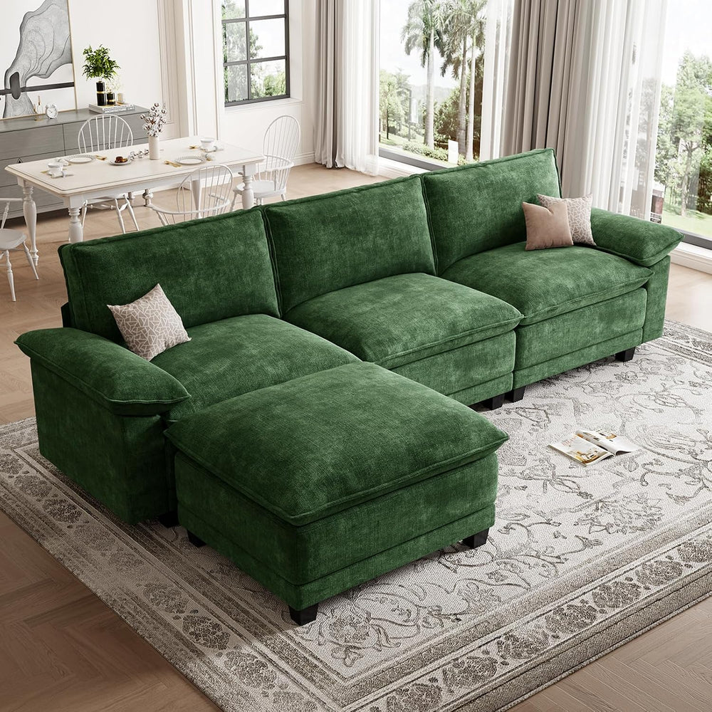 108" Modular Sectional Couch, L Shaped Cloud Sofa for Living Room | Comf...
